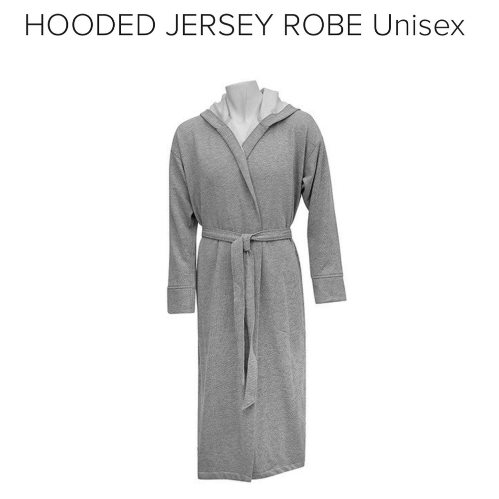 Bellino luxury Gray Hooded Jersey Robe unisex Size L BWT